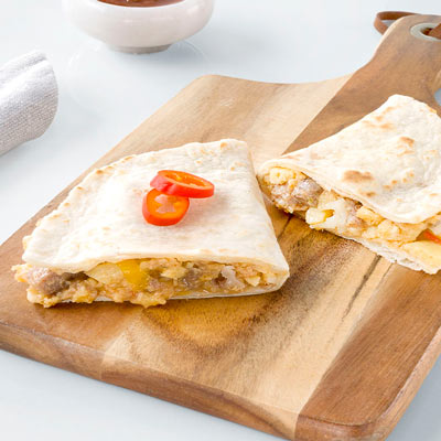 Cheesy Egg & Steak Quesadilla