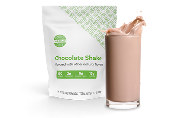 chocolate shake with bag of chocolate shake mix